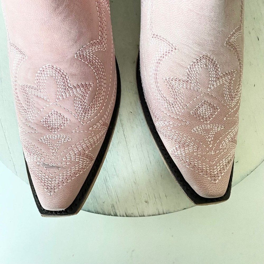 Women's Pink Western Ankle Boots - Brand Unknown - Picture 6 of 13